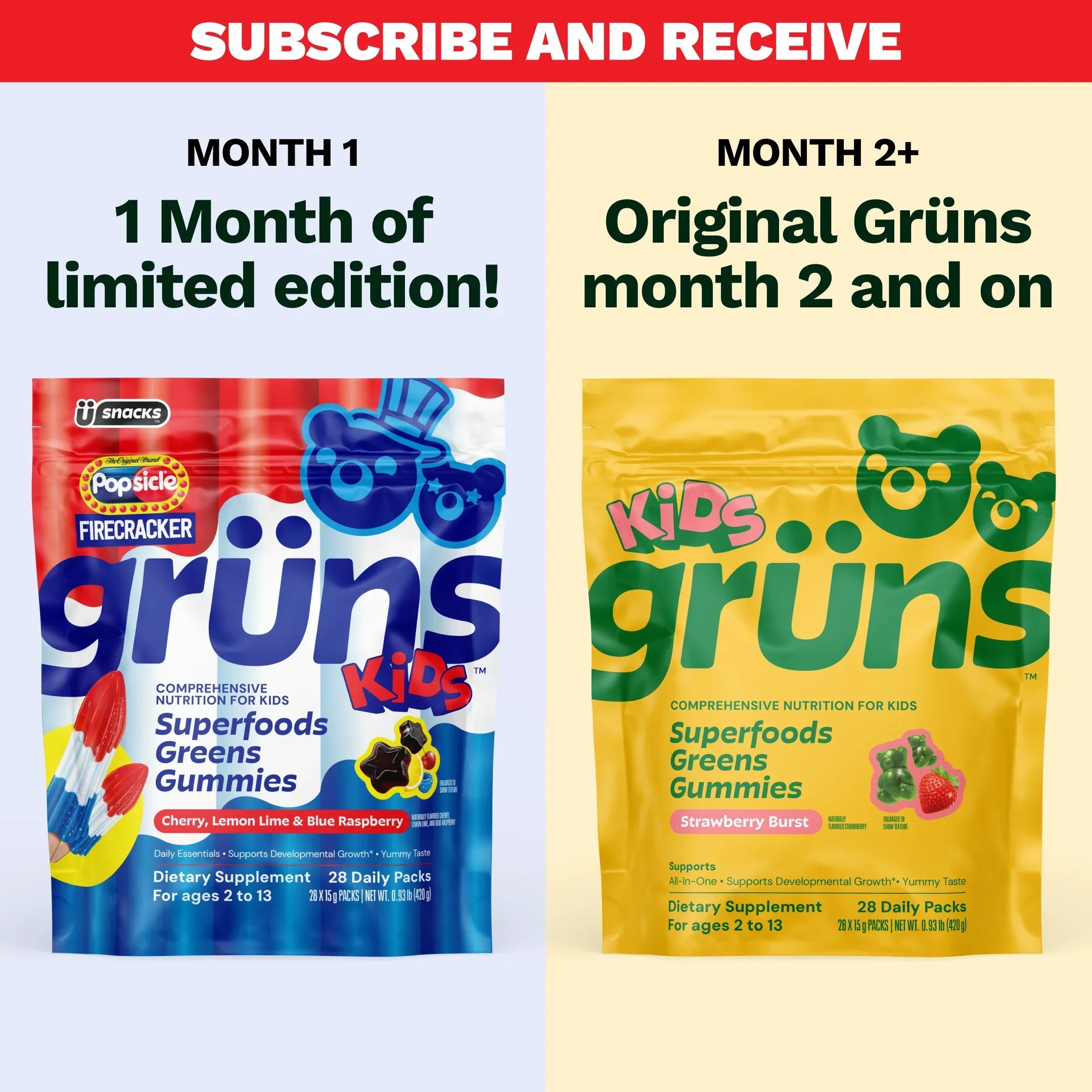 Popsicle® Firecracker Grüns Kids - Support Daily Wellness at Home